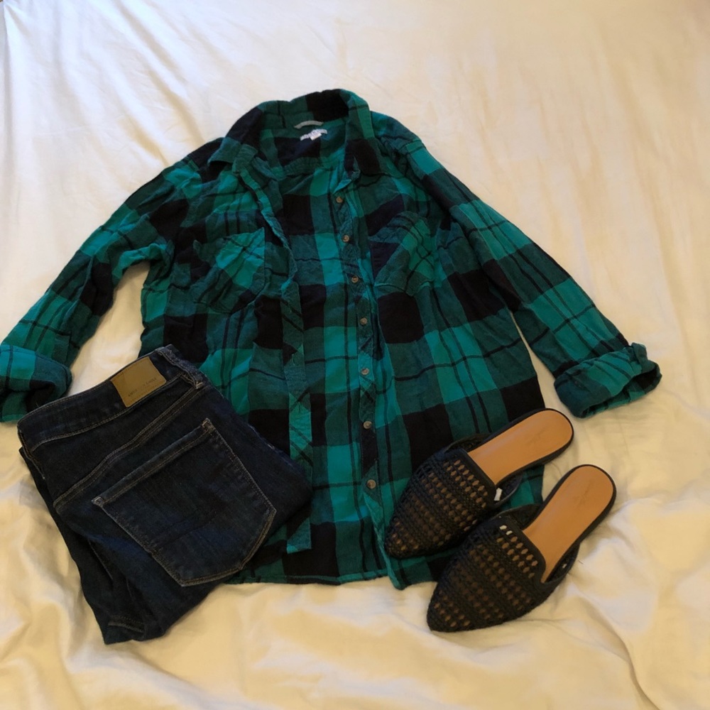 Green and black flannel